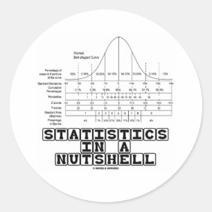 Statistics In A Nutshell (Stats Cheat Sheet) Classic Round Sticker
