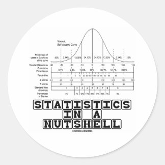 Statistics In A Nutshell (Stats Cheat Sheet) Classic Round Sticker