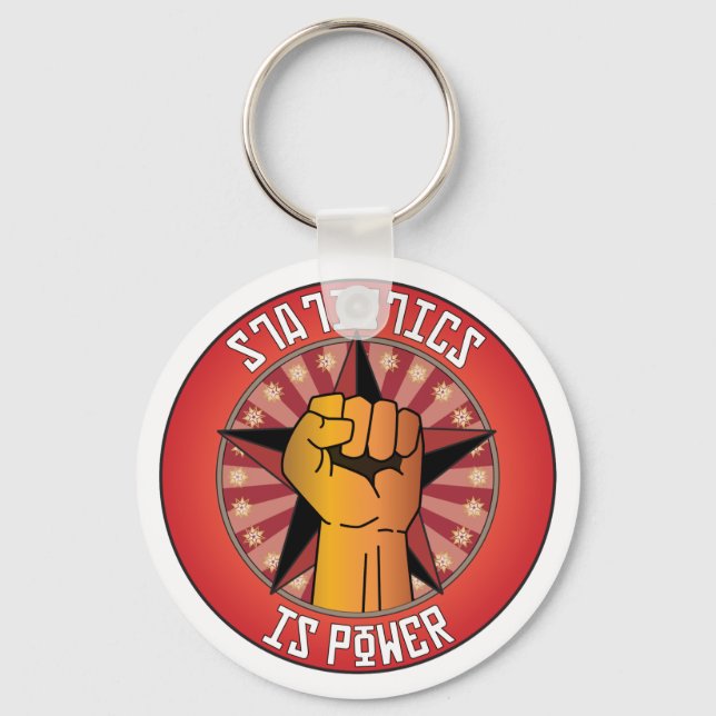 Statistics Is Power Key Ring (Front)
