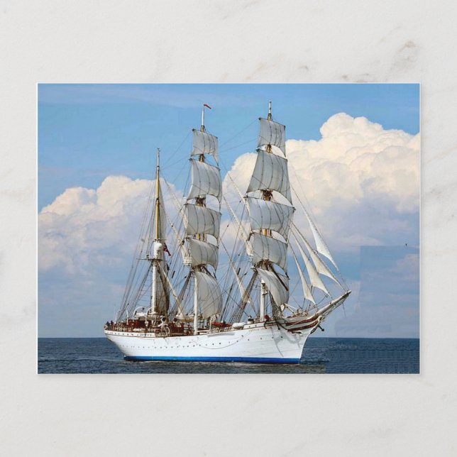 Statsraad Lemkuhl, Norwegian tall ship Postcard (Front)