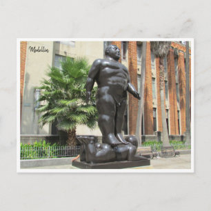 statue botero postcard