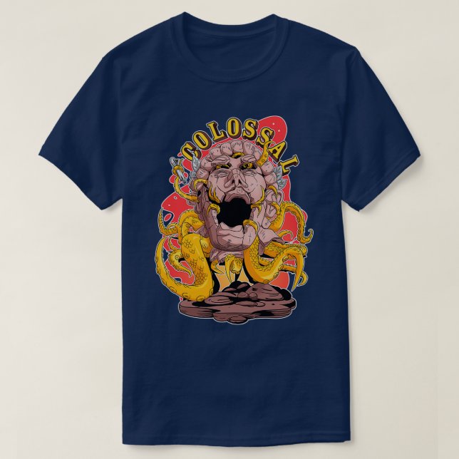 Statue head with octopus tentacles Monster Collect T-Shirt (Design Front)
