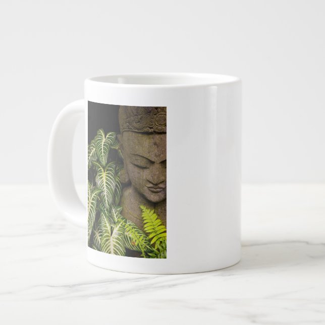 Statue in a Garden: Chiang Mai, Thailand Large Coffee Mug (Front Left)