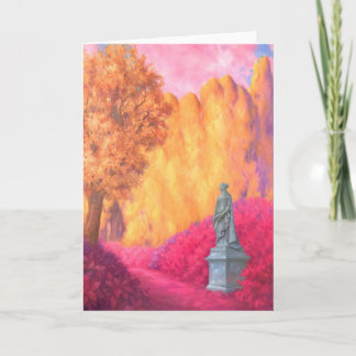 "Statue in a Garden." Greeting Card