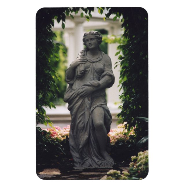 Statue in greenery magnet (Vertical)