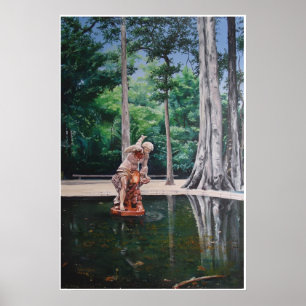 Statue in Jardin de Botanica, Rio de Janeiro Poster