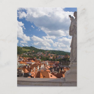 Statue In The Castle With A View On Cesky Krumlov Postcard
