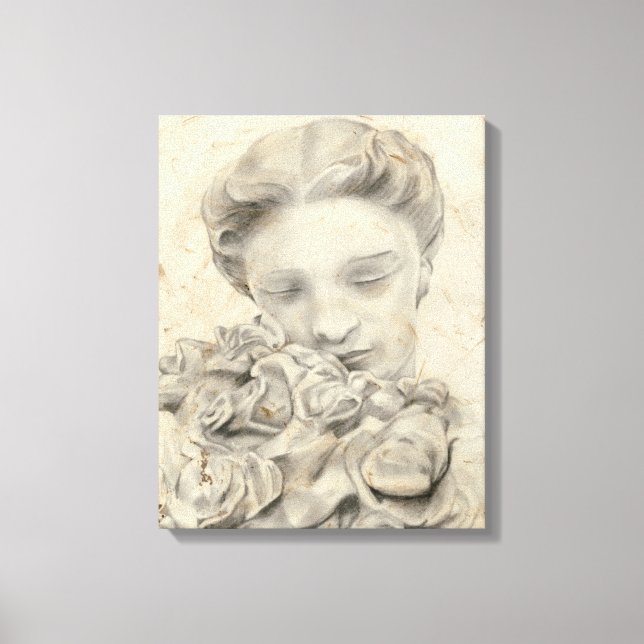 Statue in the Garden I Canvas Print (Front)