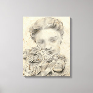 Statue in the Garden I Canvas Print