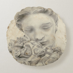 Statue in the Garden I Round Cushion