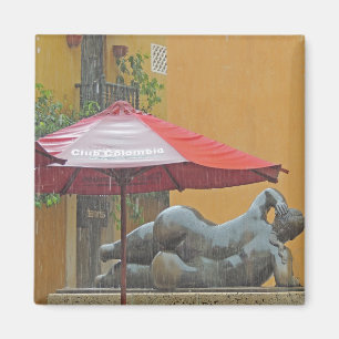 Statue in the Rain in Colombia Magnet