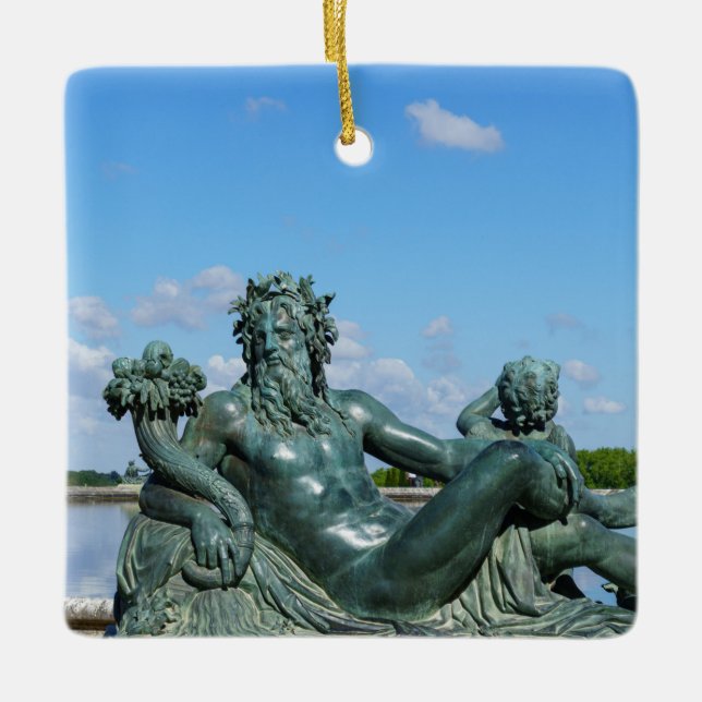 Statue La Loire in the garden of Versailles castle Ceramic Ornament (Front)