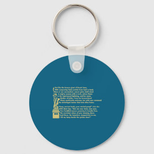 Statue Liberty New Colossus Patriotic Key Ring