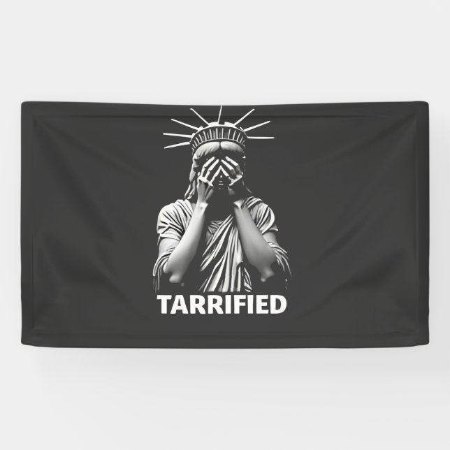 Statue Liberty New York America Tarrified  Banner (Horizontal)
