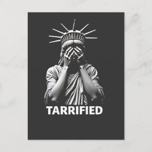Statue Liberty New York America Tarrified  Invitation Postcard