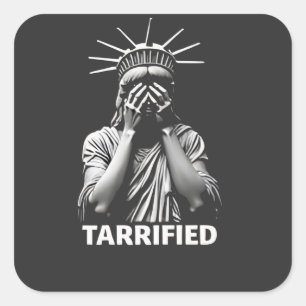 Statue Liberty New York America Tarrified  Square Sticker