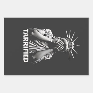 Statue Liberty New York America Tarrified  Wrapping Paper Sheet