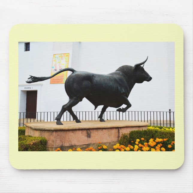 Statue of a bull mouse mat (Front)