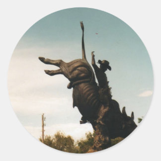 Statue of a bullrider(kkincade12) classic round sticker