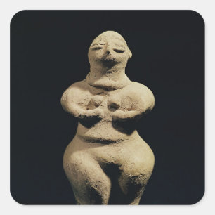 Statue of a goddess, 6th millennium BC Square Sticker