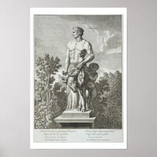 Statue of a Satyr at Versailles, 1675, from 'Vues Poster