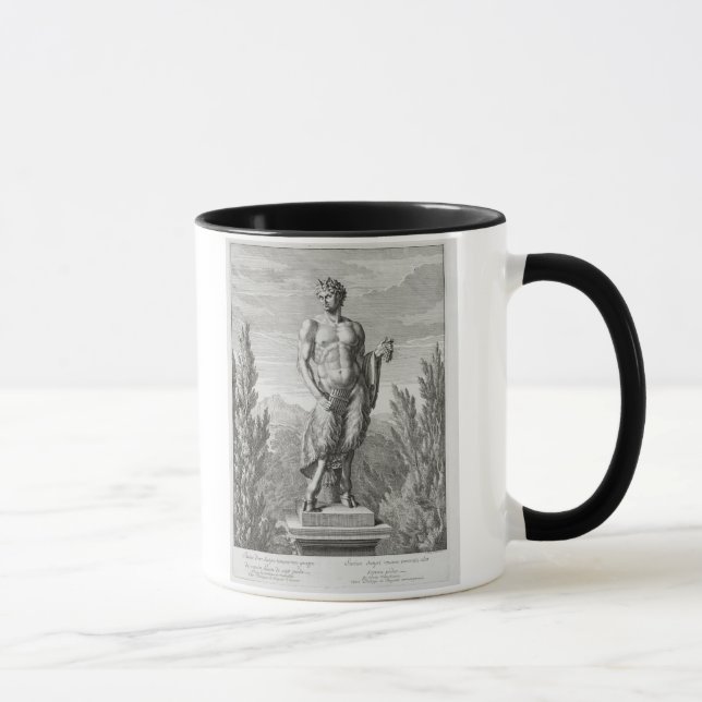 Statue of a Satyr holding a bunch of grapes, Versa Mug (Right)