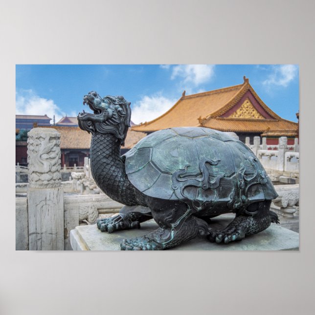 Statue of a turtle in the Forbidden City - Beijing Poster (Front)
