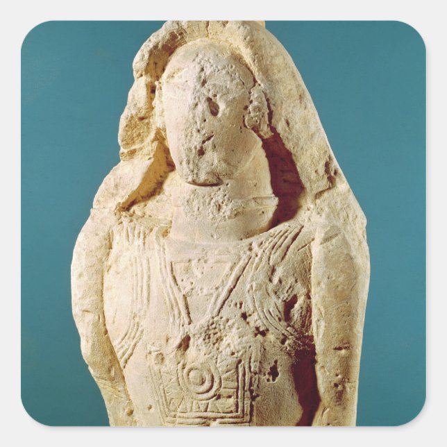 Statue of a warrior square sticker (Front)