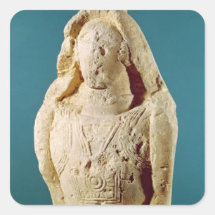 Statue of a warrior square sticker