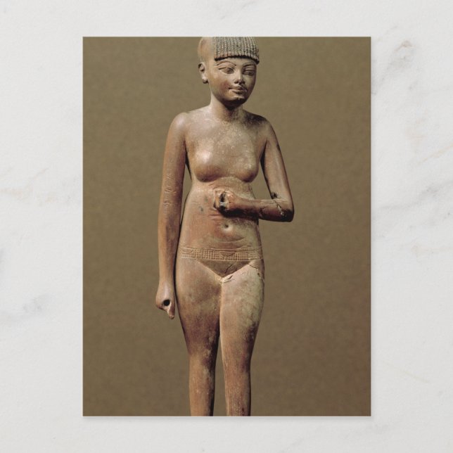 Statue of a young servant girl (wood) postcard (Front)