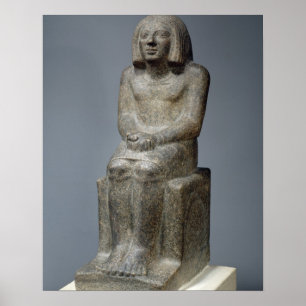 Statue of Ankh, Priest of Horus, Early Dynastic Pe Poster