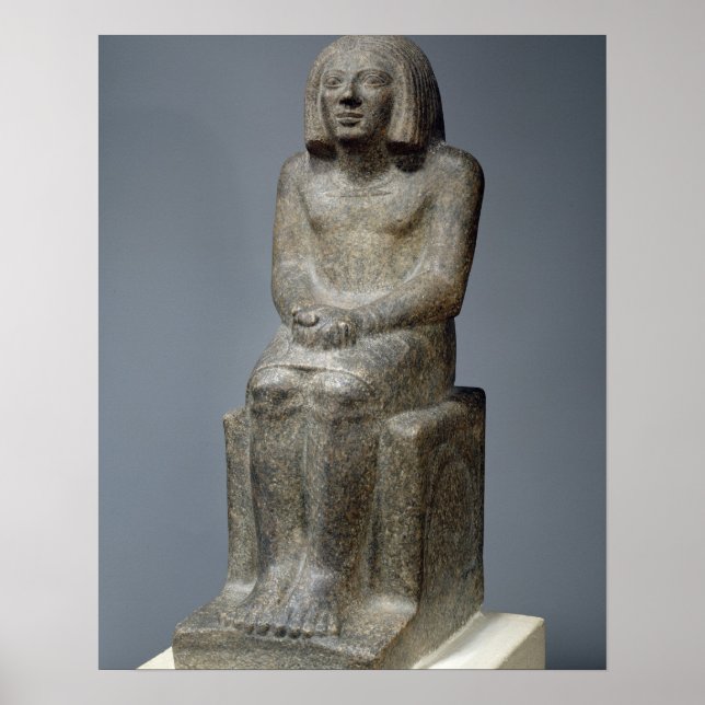 Statue of Ankh, Priest of Horus, Early Dynastic Pe Poster (Front)