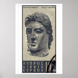 Statue of Apollo - Cyprus - Postage Stamp Print