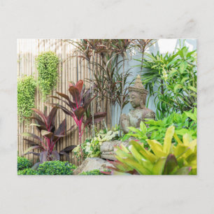 Statue of Buddha in Garden Postcard