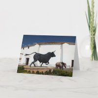 Statue of bull and Spanish horse