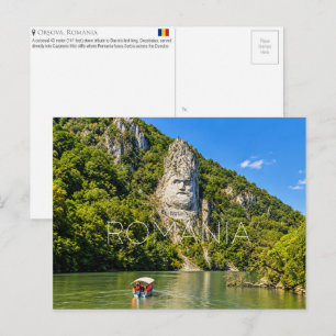 Statue of Decebalus, Orșova, Romania Travel Postcard
