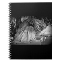 Statue of Grief in black and white