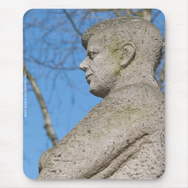 Statue of John F. Kennedy in Bonn Mouse Mat (Front)