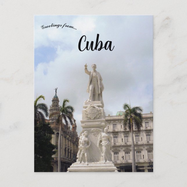 Statue of Jose Marti in Havana Cuba Postcard (Front)