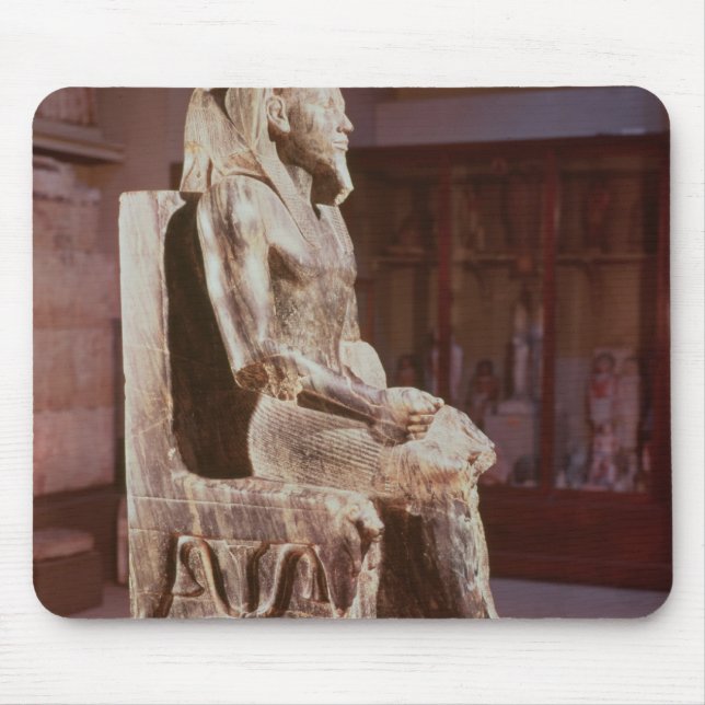 Statue of Khafre  enthroned Mouse Mat (Front)