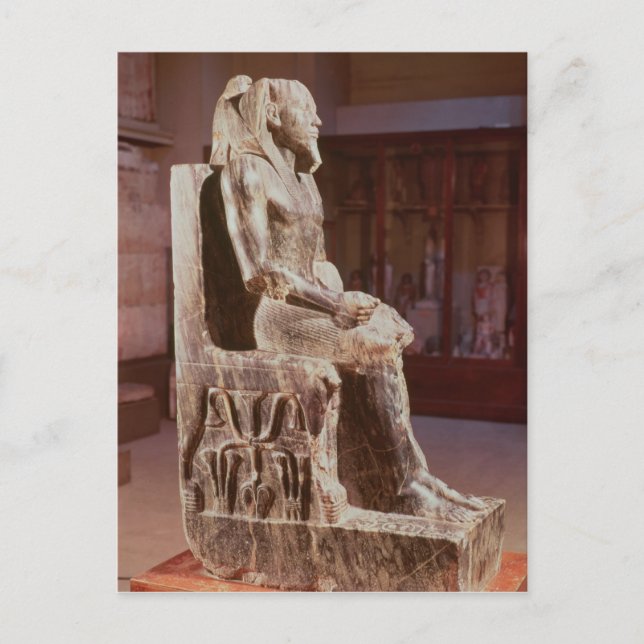 Statue of Khafre  enthroned Postcard (Front)