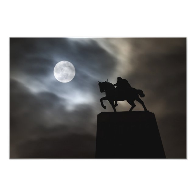 Statue of King Kralja Tomislava silhouetted Photo Print (Front)