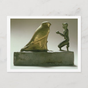 Statue of King Taharqa worshipping the falcon-god Postcard