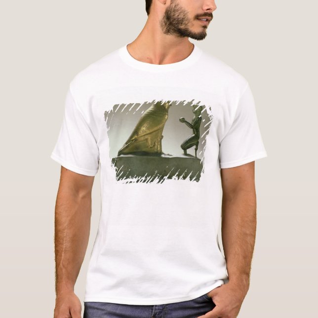 Statue of King Taharqa worshipping the falcon-god T-Shirt (Front)