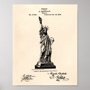 Statue of Liberty 1879 Patent Art - Old Peper Poster