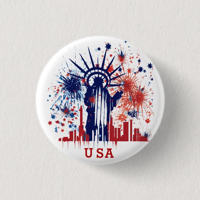 Statue of Liberty 3 Cm Round Badge (Front)