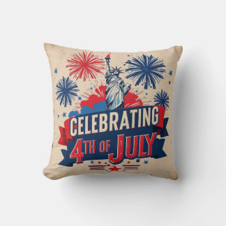 Statue of Liberty 4th July Pillow