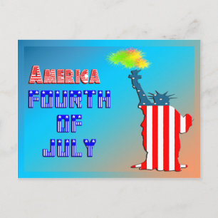 Statue of liberty 4th of July Postcard