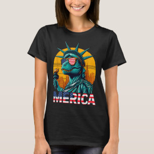 Statue Of Liberty 4th Of July Trex Boys American F T-Shirt
