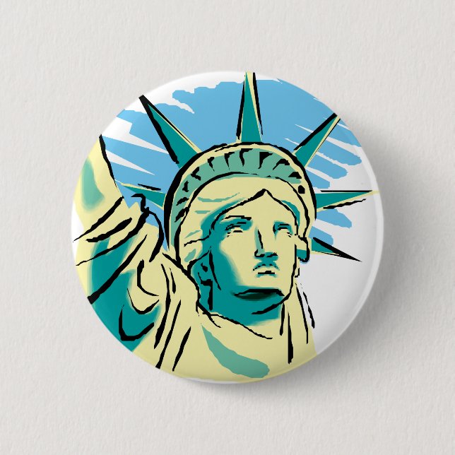 Statue of Liberty 6 Cm Round Badge (Front)